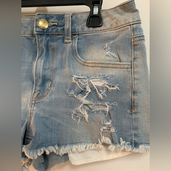 America Eagle High Rise Shortie Jean Shorts - Picture 8 of 9